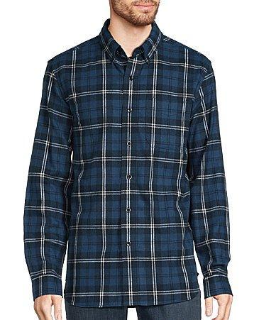 L.L.Bean Scotch Medium Swan Blue Plaid Flannel Long Sleeve Woven Shirt Product Image