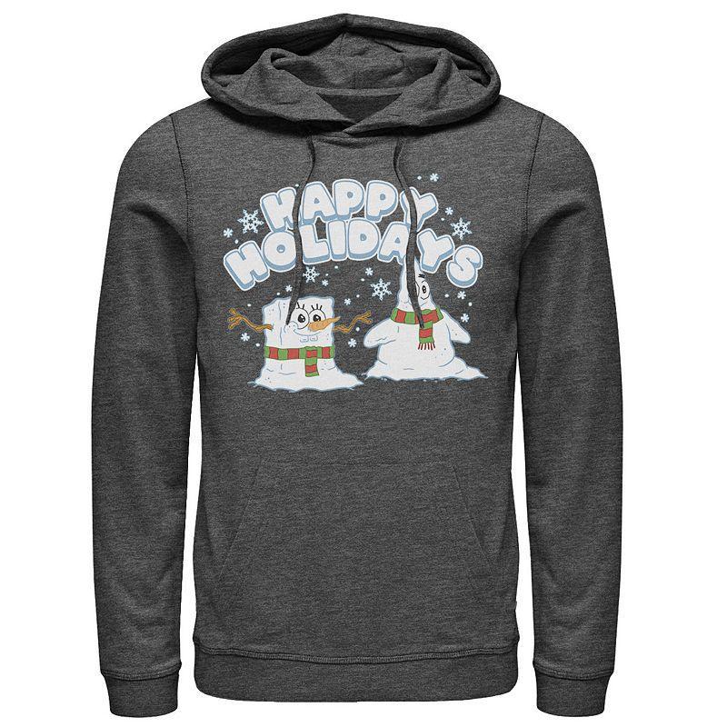 Mens Nickelodeon SpongeBob SquarePants Snowmen Happy Holidays Hoodie Product Image