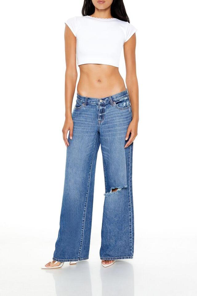 Destroyed Low-Rise Baggy Jeans | Forever 21 Product Image