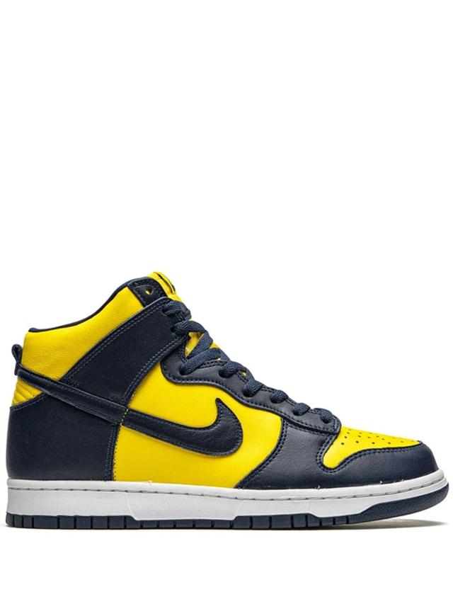 NIKE Dunk High Retro Sneakers In Black And Yellow-gold Product Image