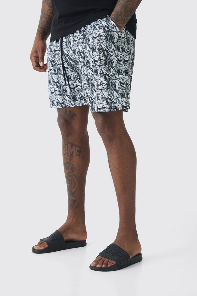 Plus Relaxed Moto Mid Length Shorts | boohooMAN USA Product Image