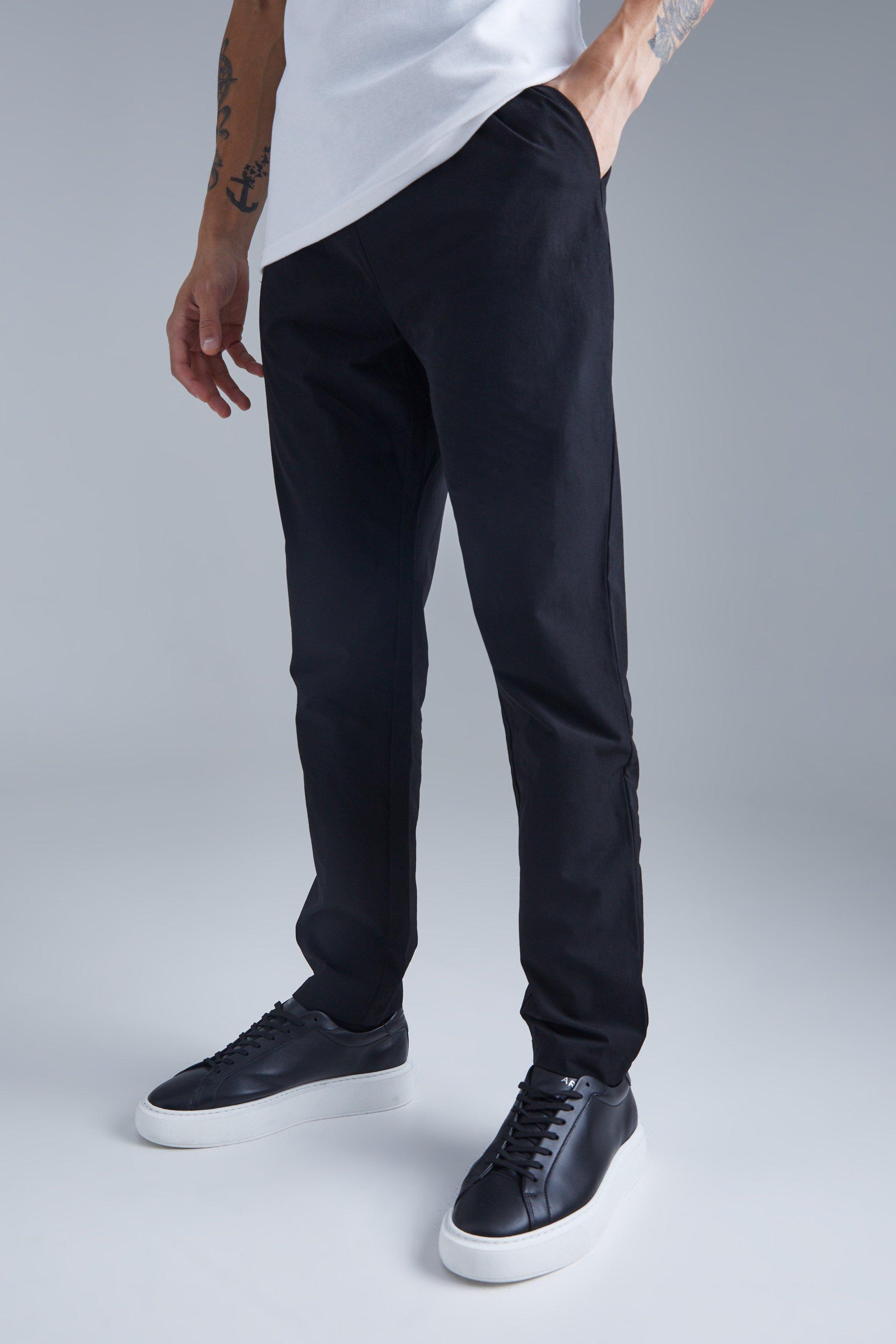 Mens Black Technical Stretch Slim Trouser, Black product image