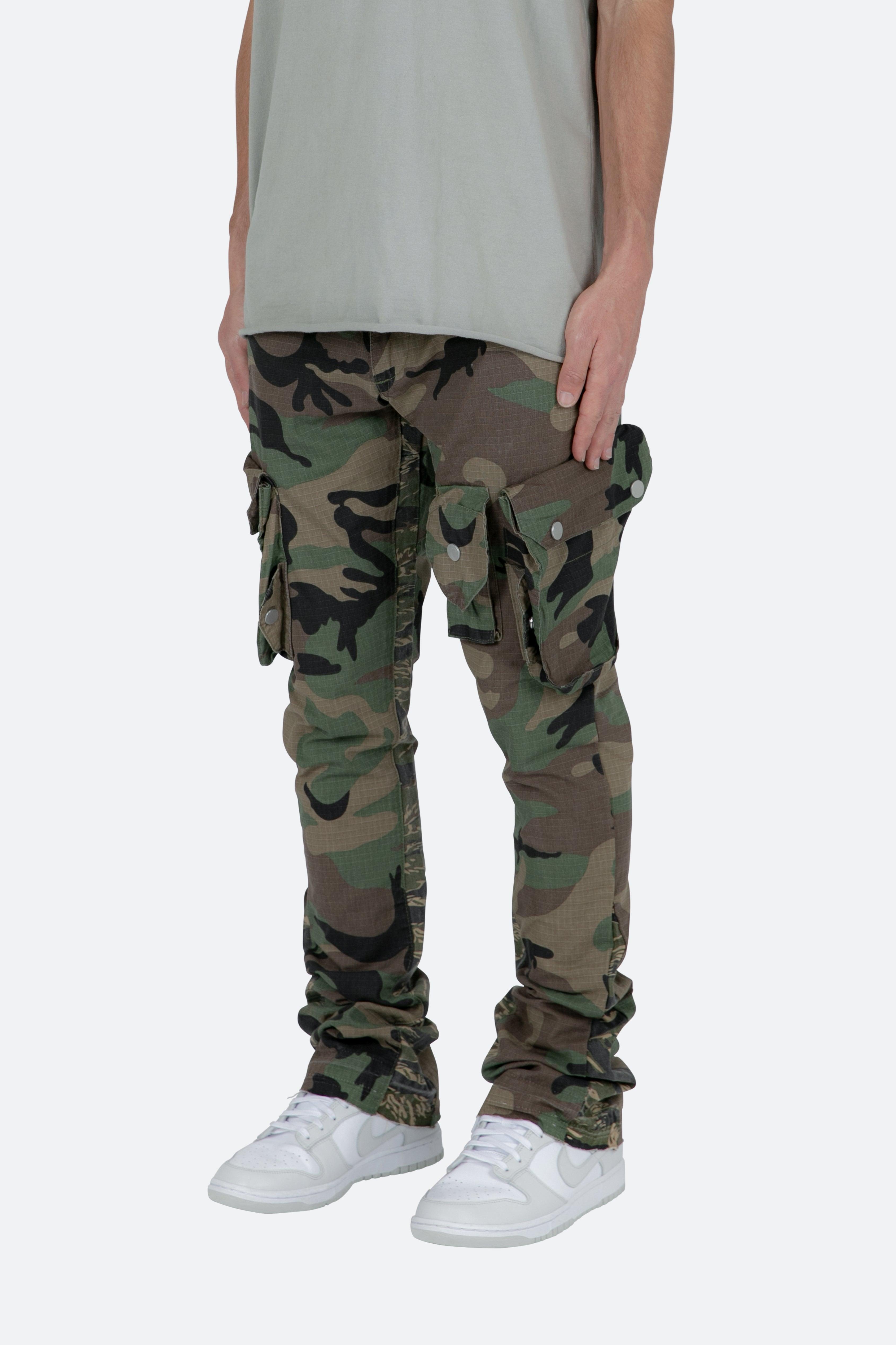 Patch Pocket Flare Cargo Pants - Camo Product Image