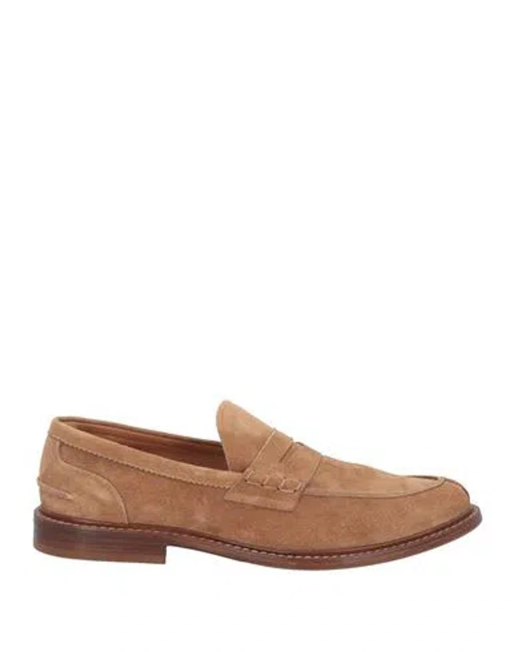 BRUNELLO CUCINELLI Man Loafers Camel Size 9 Soft Leather In Brown product image