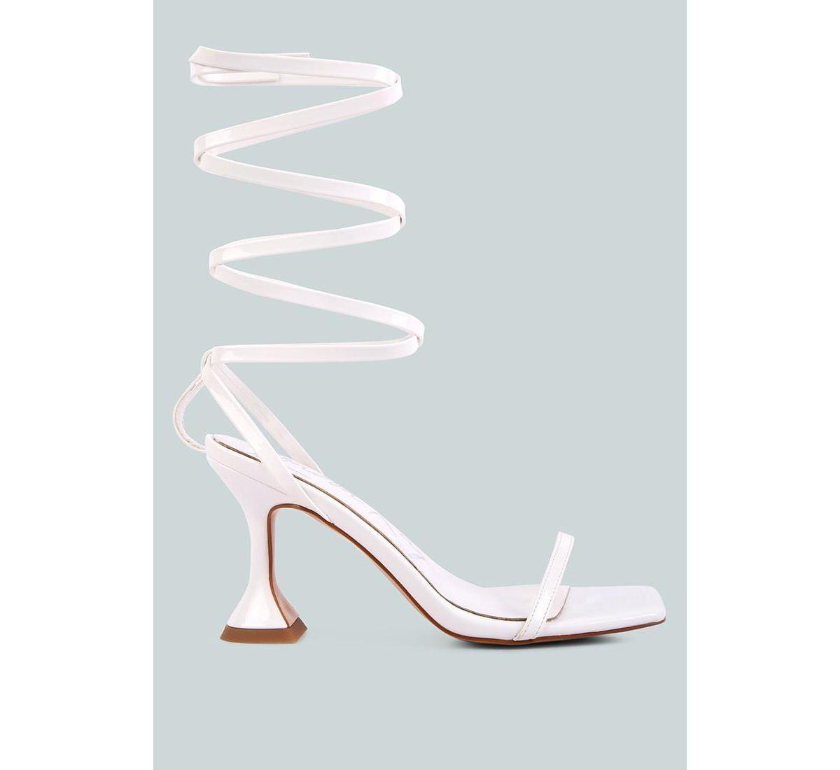 Womens Lewk Strappy Tie Up Spool Heel Sandals Product Image