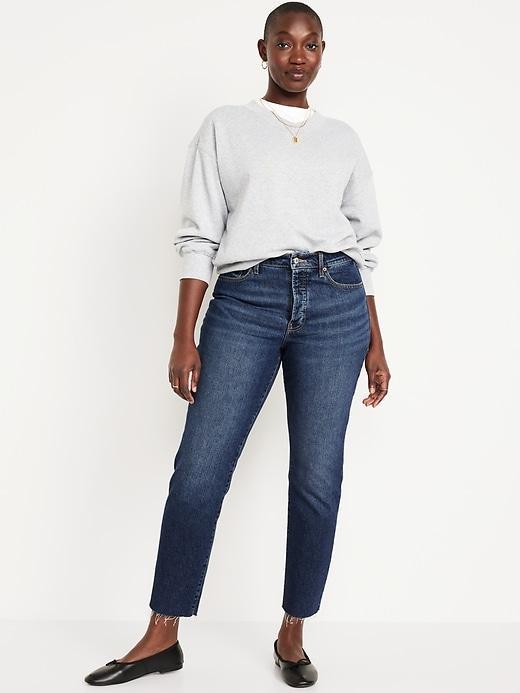 High-Waisted Button-Fly OG Straight Ankle Jeans Product Image