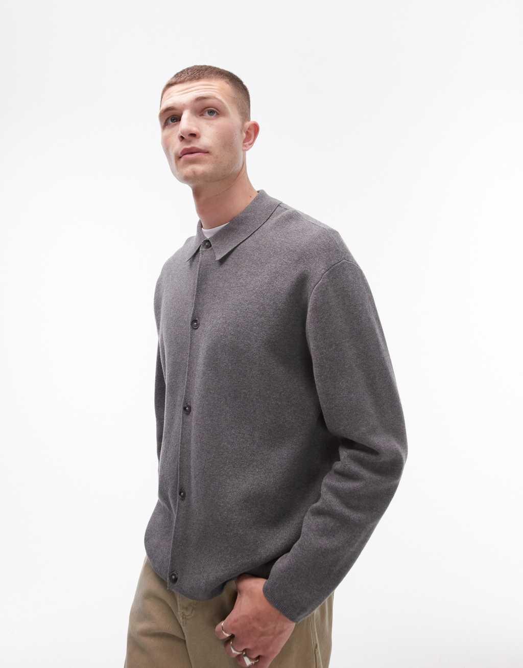 Topman smart cardigan in navy Product Image