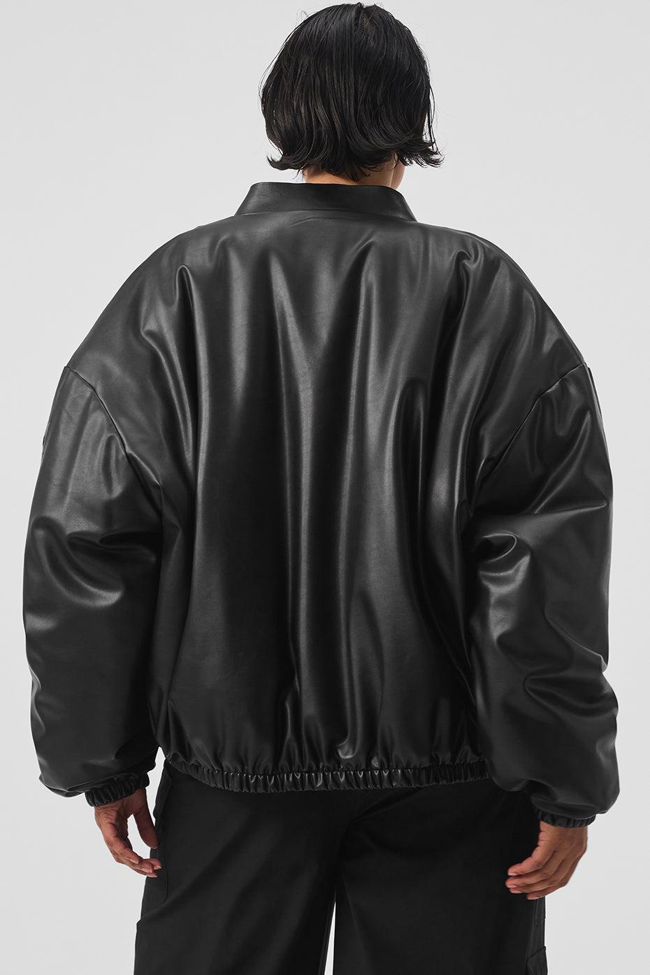 Faux Leather Premier Bomber - Black Female Product Image