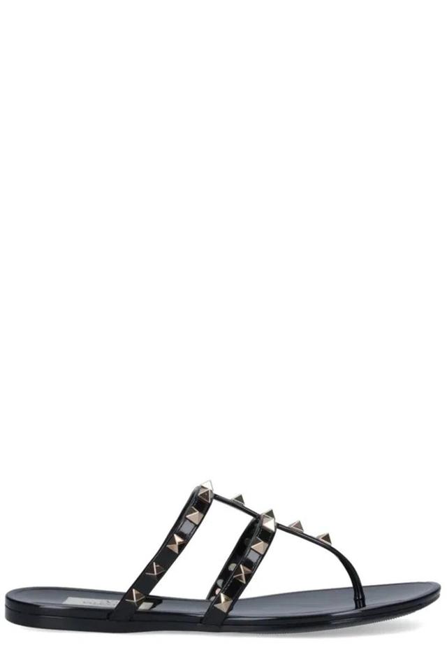 Rockstud Thong Sandals In Black Product Image