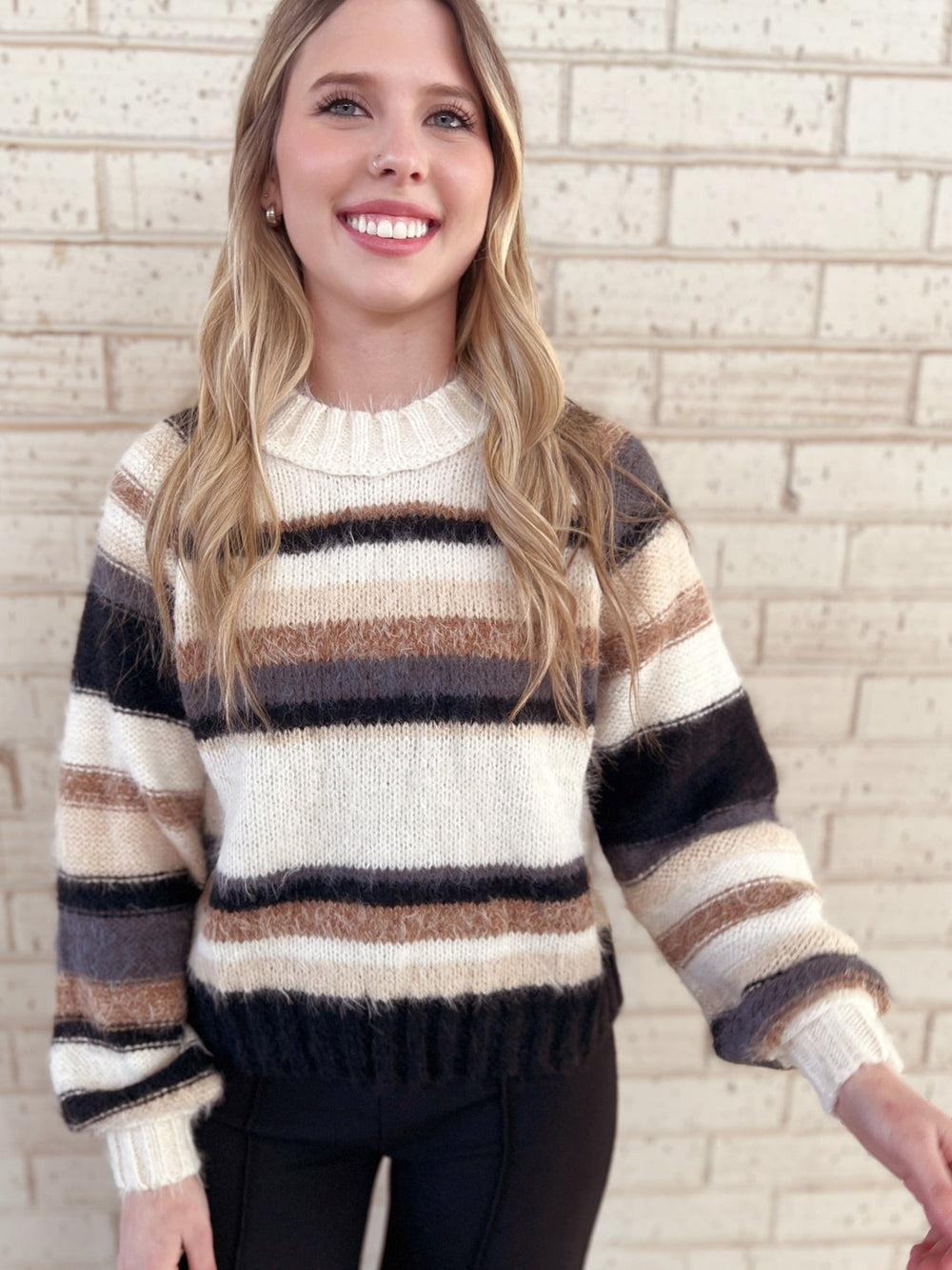 Striped Mohair Sweater - 2 Colors Product Image