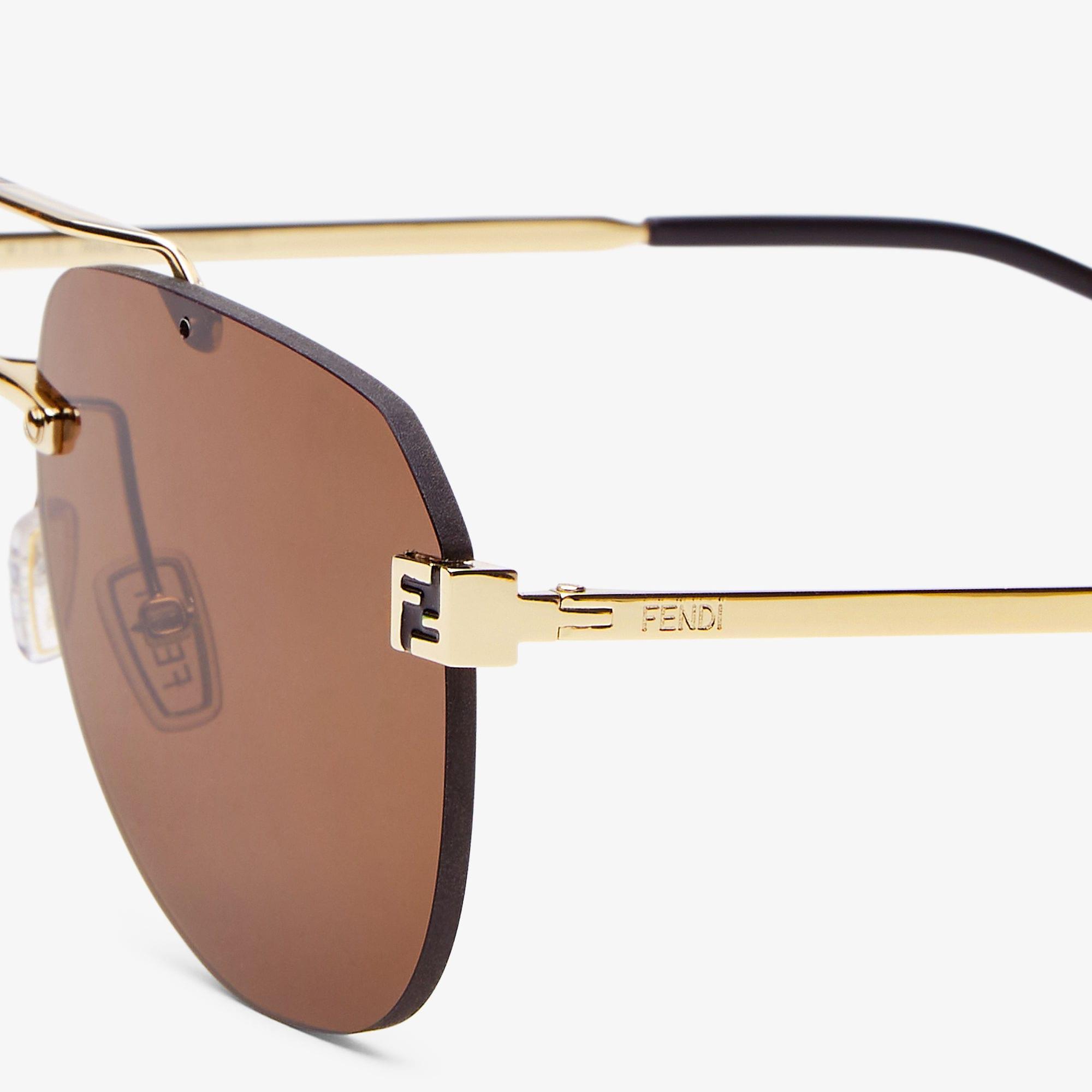 Fendi SkyGold-colored metal sunglasses Product Image