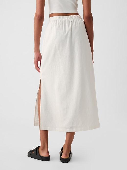 Linen-Blend Maxi Skirt Product Image