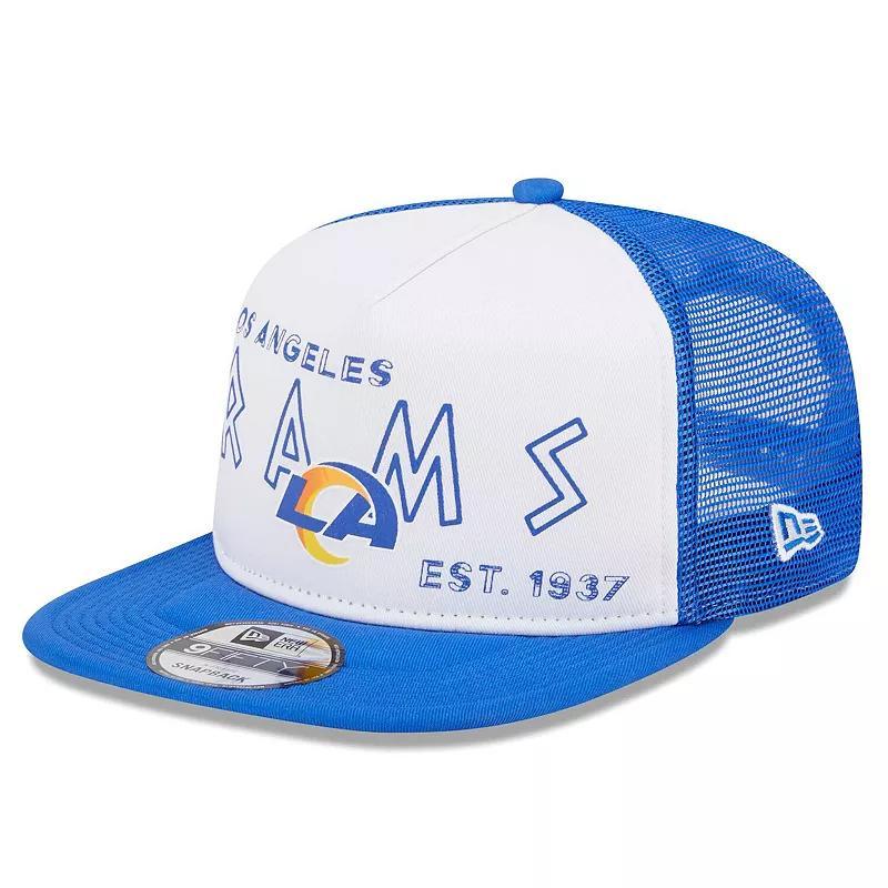 Mens New Era /Royal Los Angeles Rams Banger 9FIFTY Trucker Snapback Hat Product Image