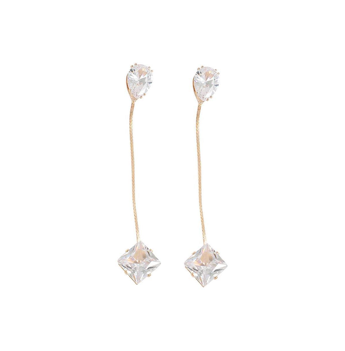 Sohi Womens Crystal Drop Earrings Product Image