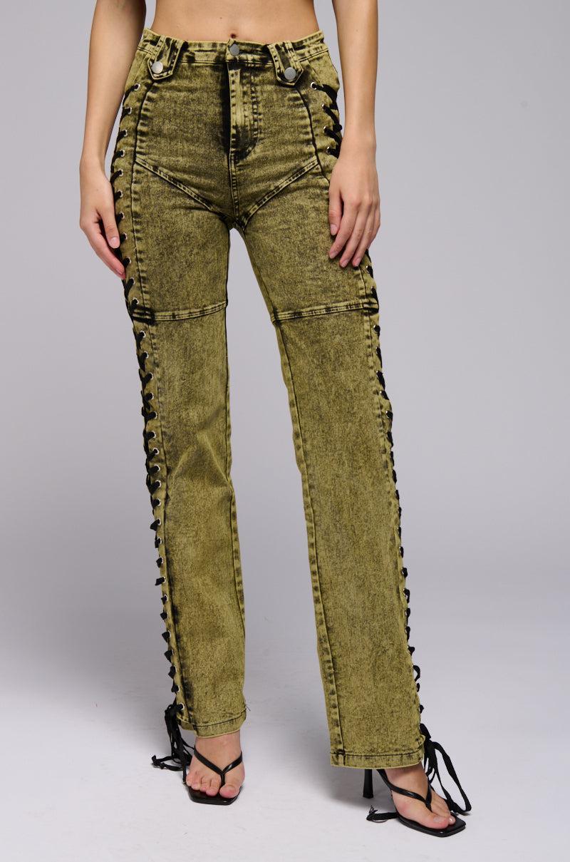 STAND OUT LACED UP JEANS product image