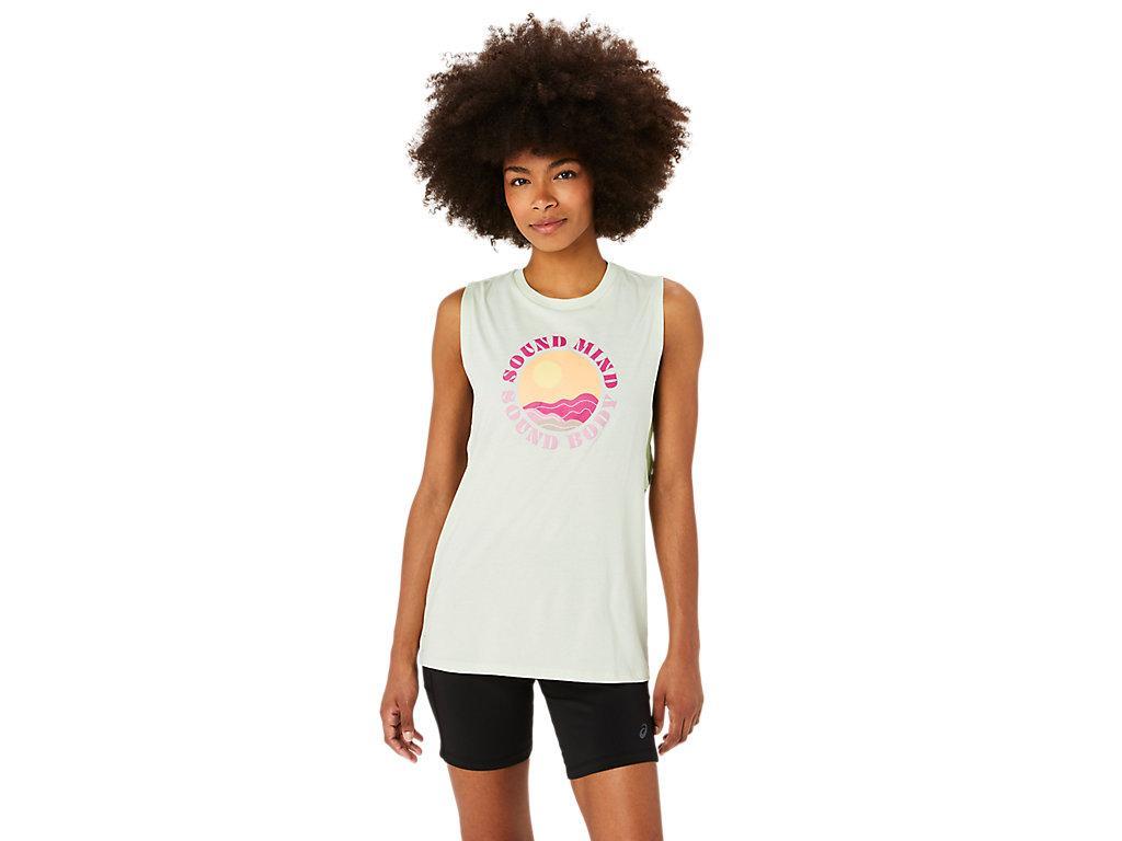 Women's ASICS Sun In The Sky Slogan Muscle Tee Product Image