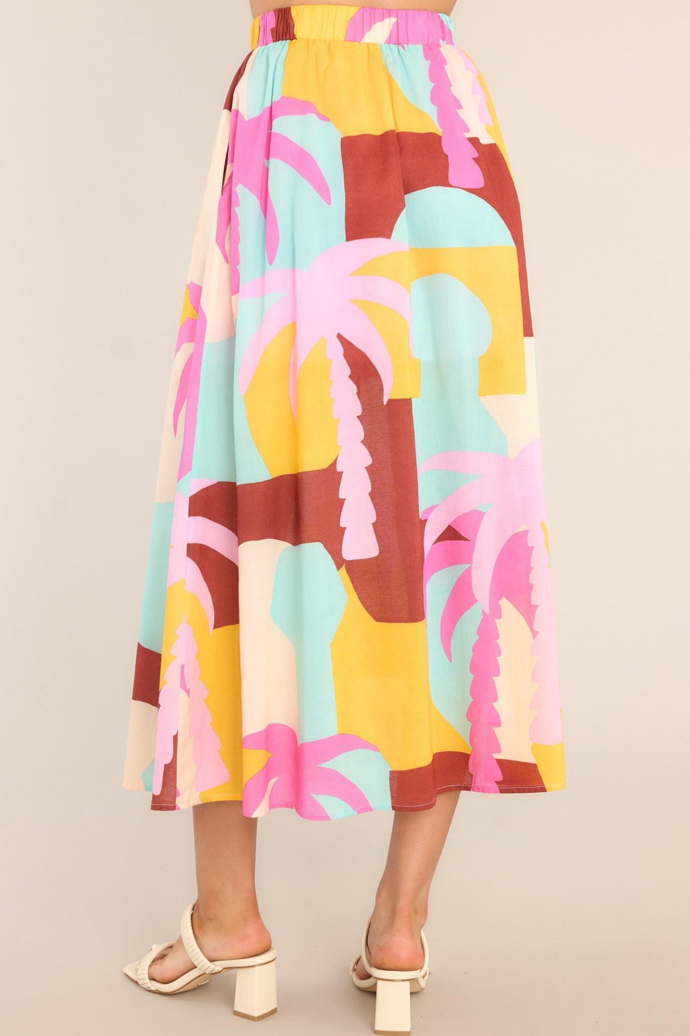 MINKPINK Palmera Sky Blue Midi Skirt Product Image