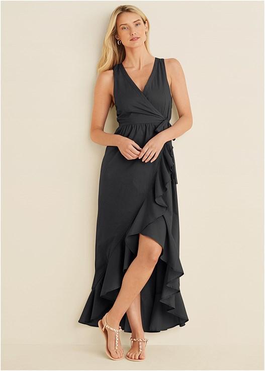 High-Low Wrap Dress Product Image