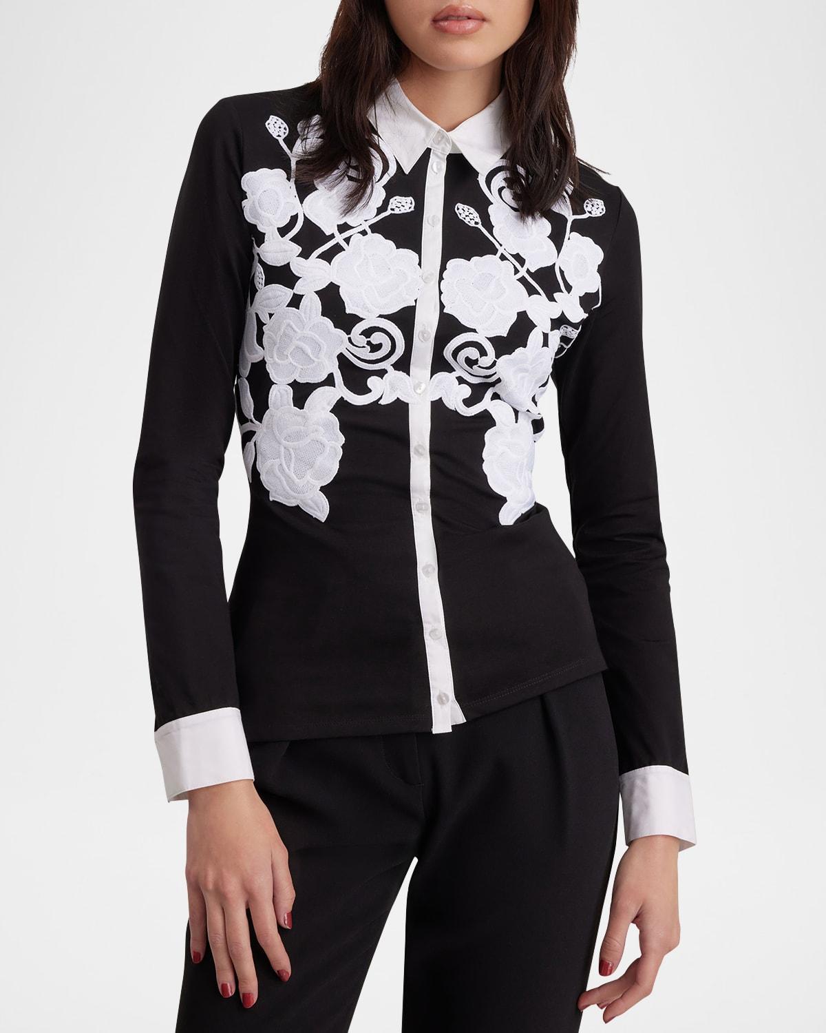 Womens Vianey Floral Applique Shirt Product Image