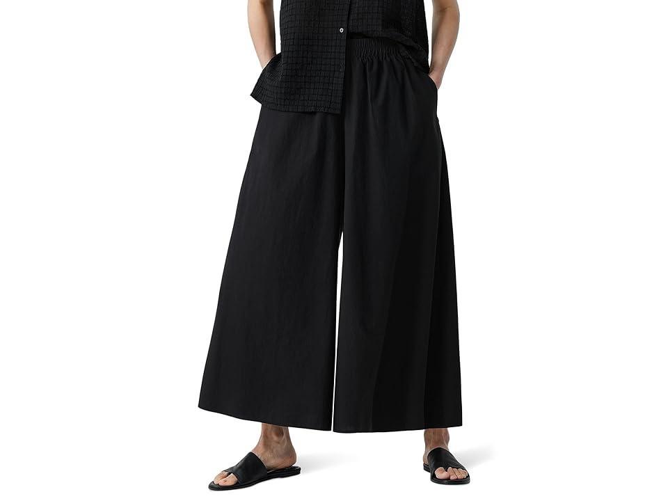 Womens Cotton Wide-Leg Crop Pants Product Image