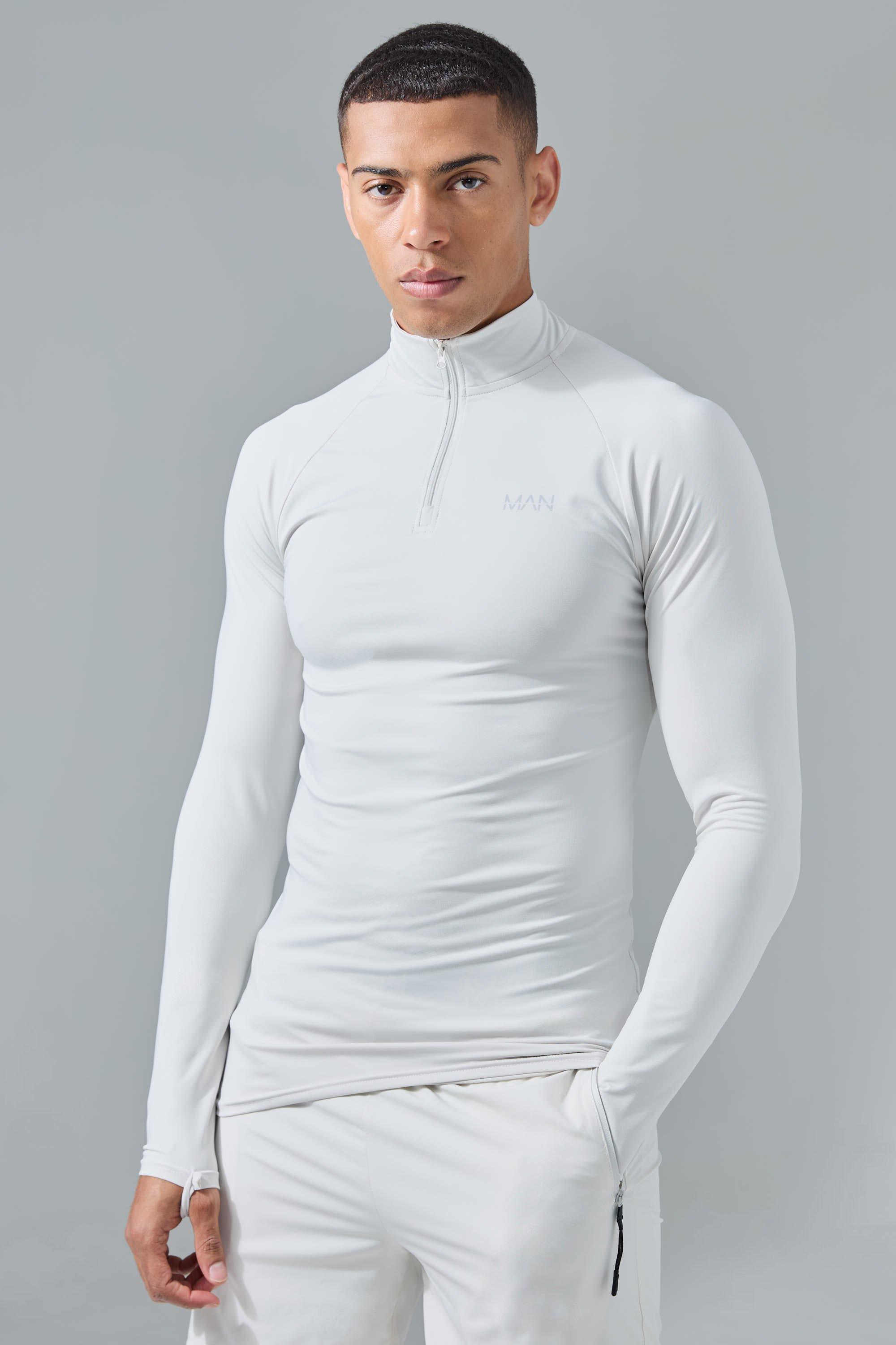 Man Active Muscle Fit 1/4 Zip Top | boohooMAN USA Product Image