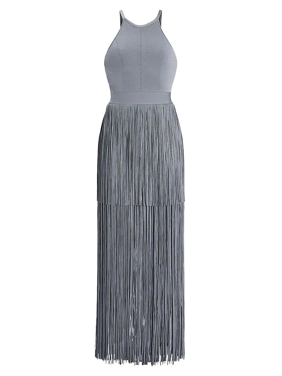 Womens Halter Fringe Maxi Dress Product Image