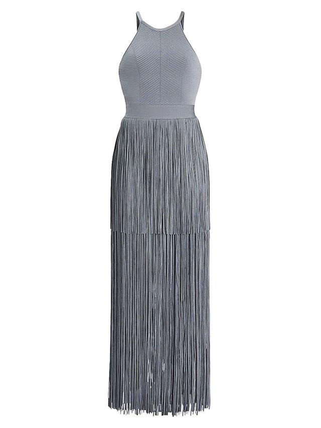 Womens Halter Fringe Maxi Dress Product Image