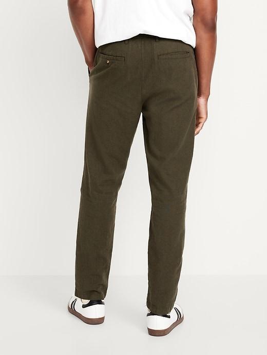 Loose Taper Linen-Blend Ankle Pants Product Image