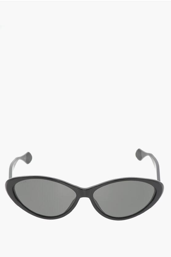 Solid Color Oval-frame Sunglasses In Black product image