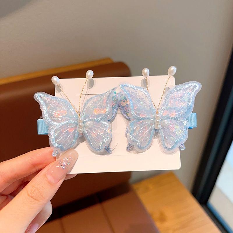 Mesh Butterfly Hair Clip Set Product Image