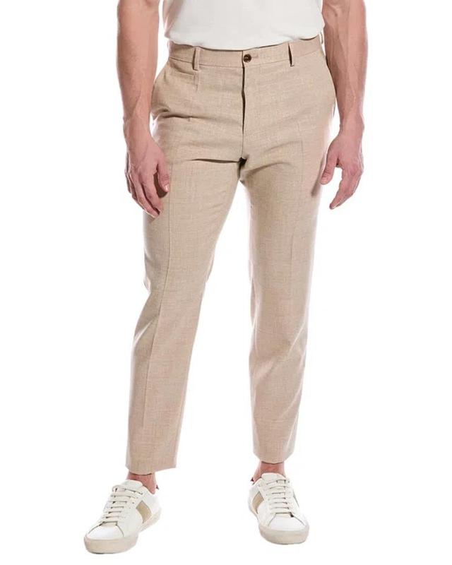 Slim Fit Wool-blend Pant In Brown Product Image