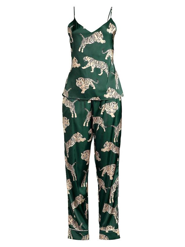 Womens Tiger-Print Zola Long Camisole Pajama Set Product Image