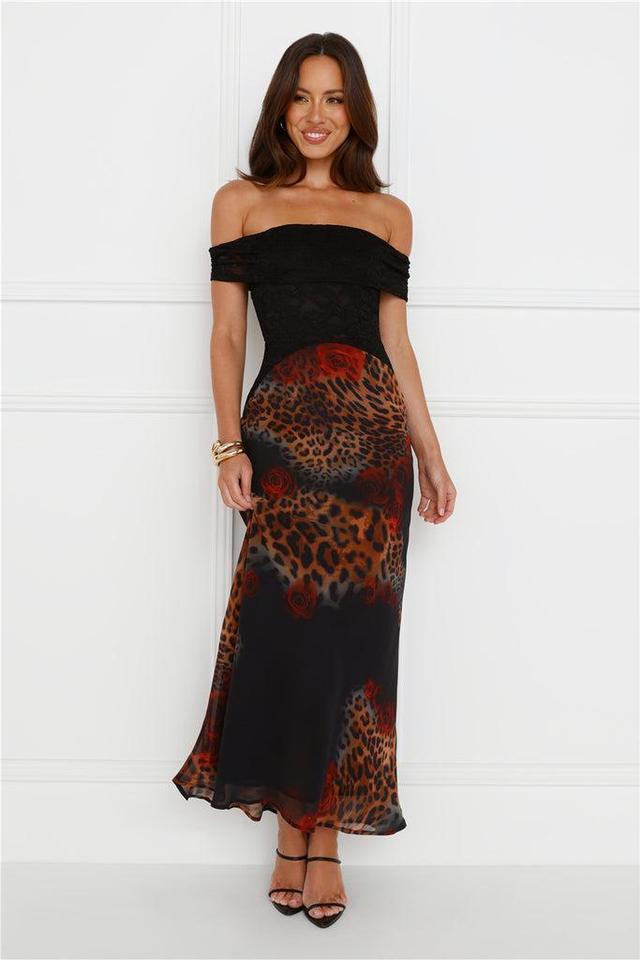 Amoret Midi Dress Black Leopard Product Image