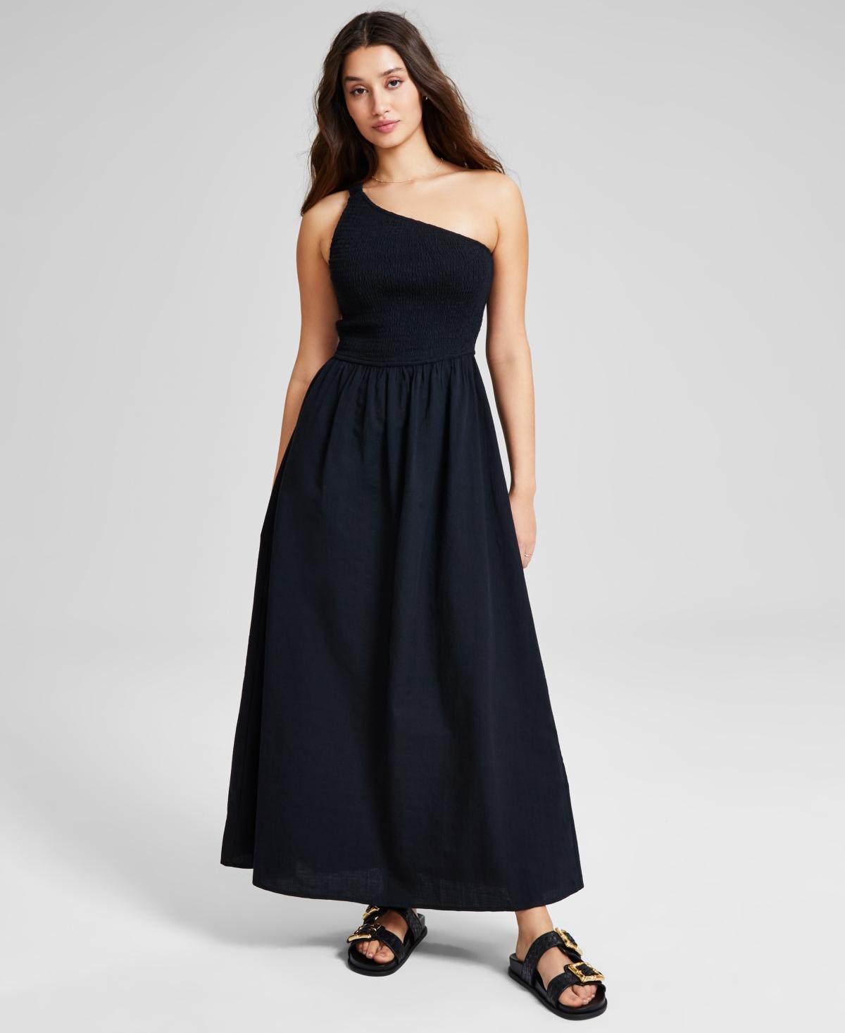 And Now This Womens Cotton One-Shoulder Smocked Maxi Dress, Created for Macys Product Image