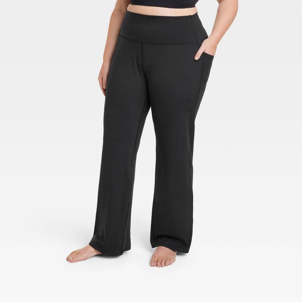 Womens Brushed Sculpt Curvy Pocket Straight Leg Pants - All In Motion Black 4X Product Image