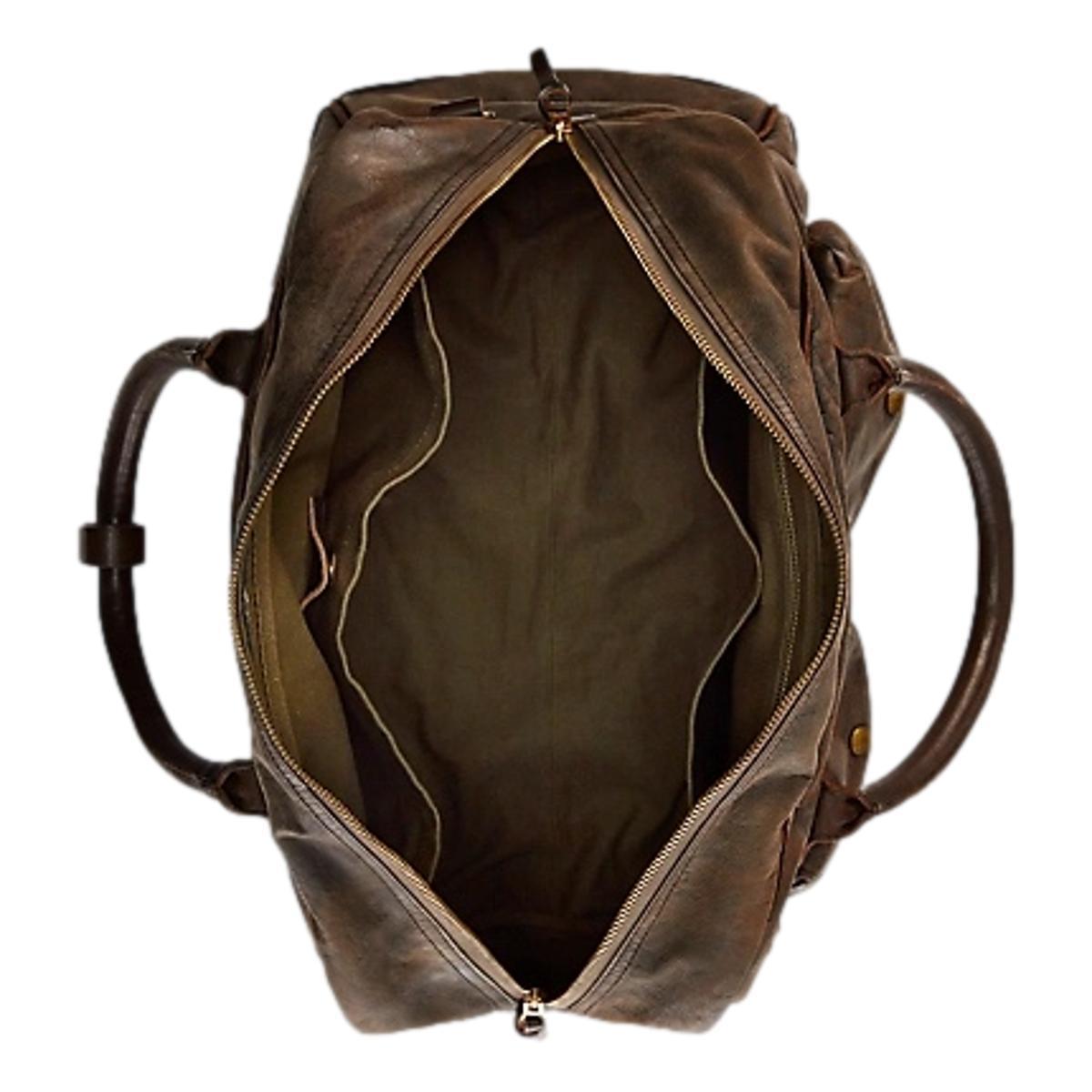 Leather Duffel Black Over Brown Product Image