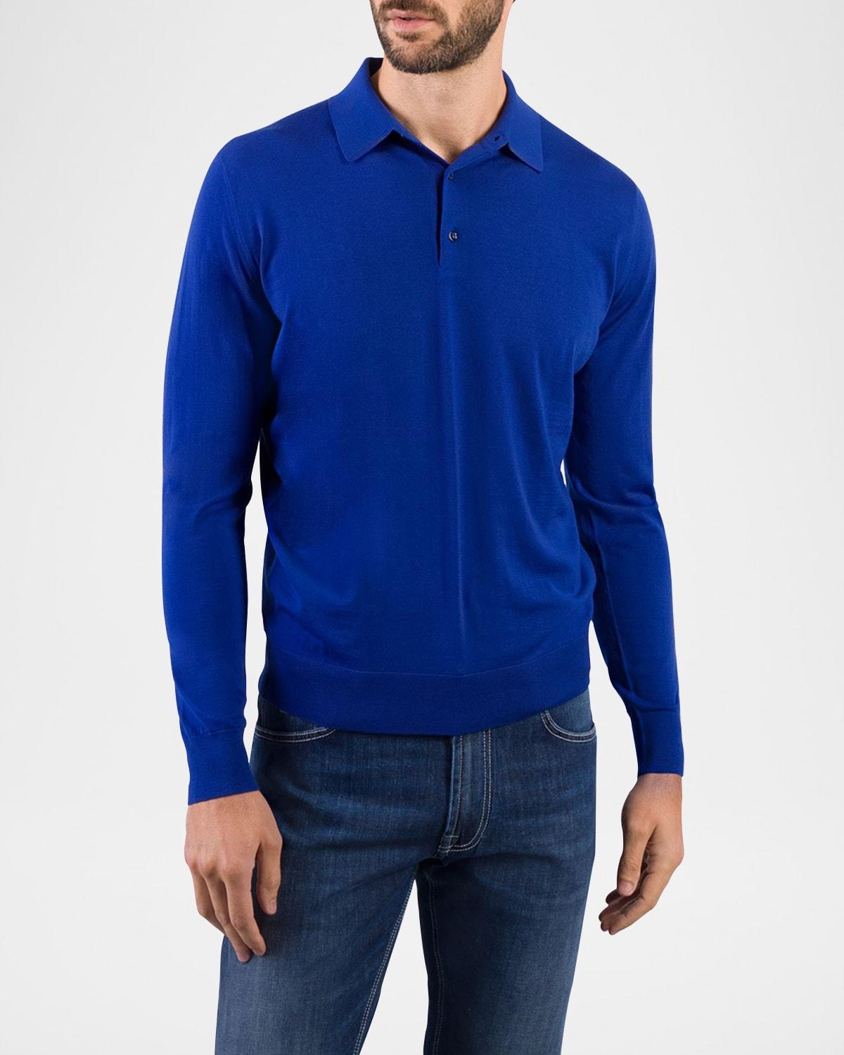 Mens Wool Polo Sweater Product Image