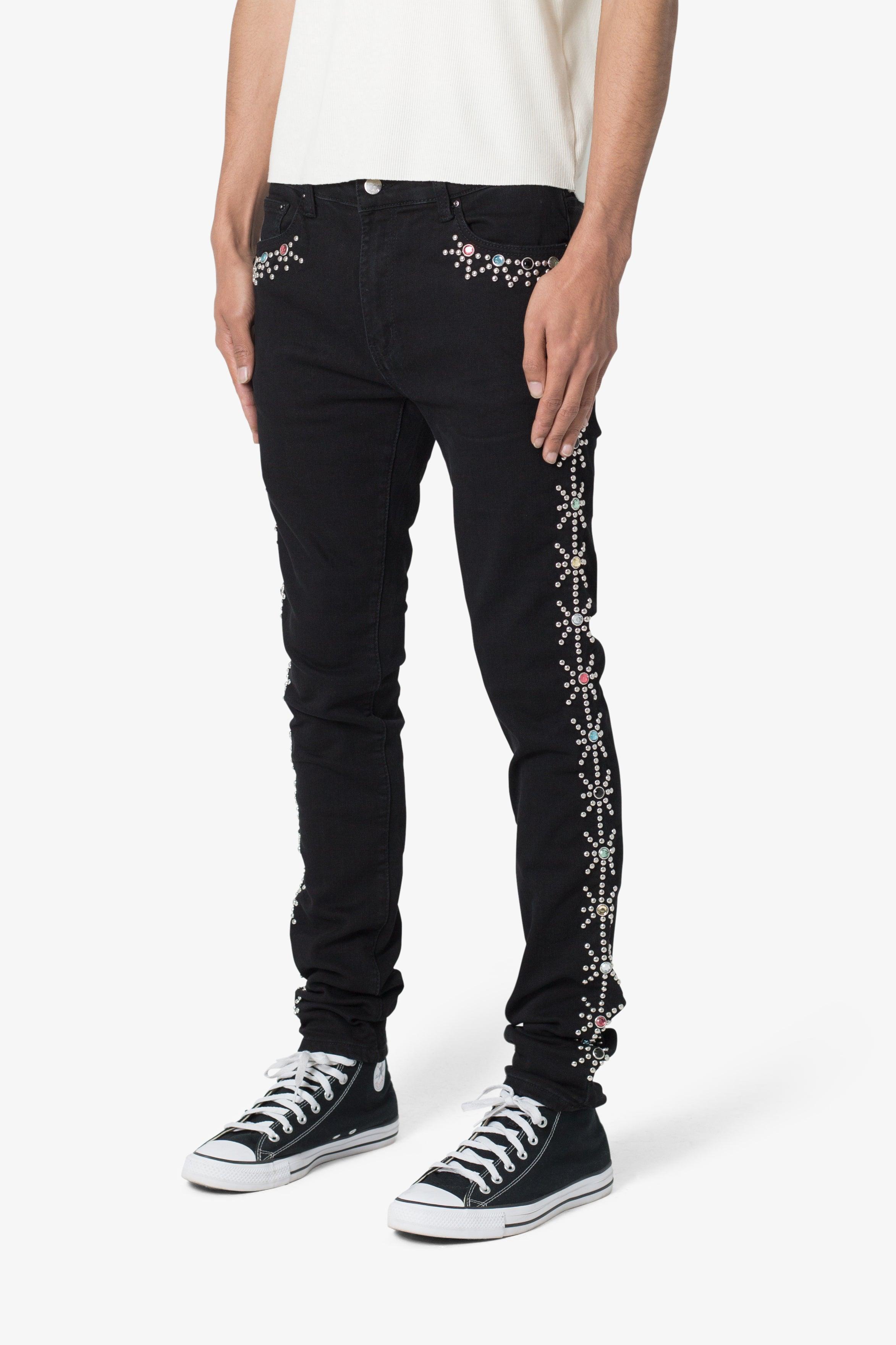 X620 Studded Skinny Denim - Black Product Image