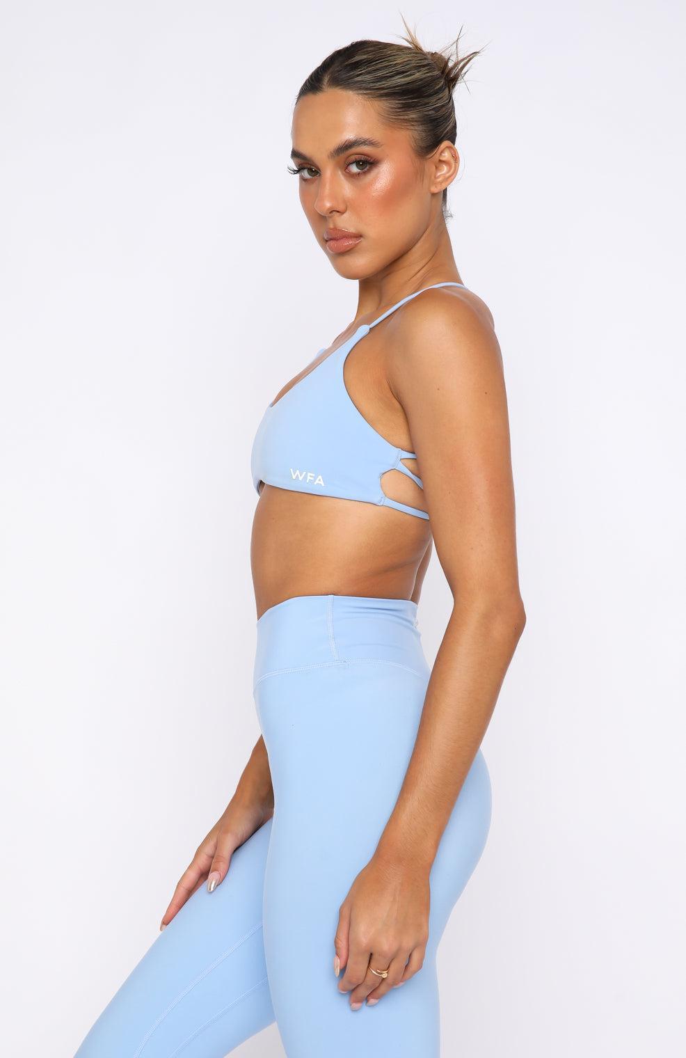 She's Healthy Sports Crop Sky Blue Product Image