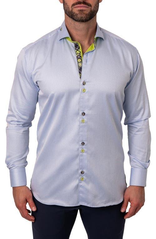 Maceoo Einstein Repeated Blue Contemporary Fit Button-Up Shirt Product Image