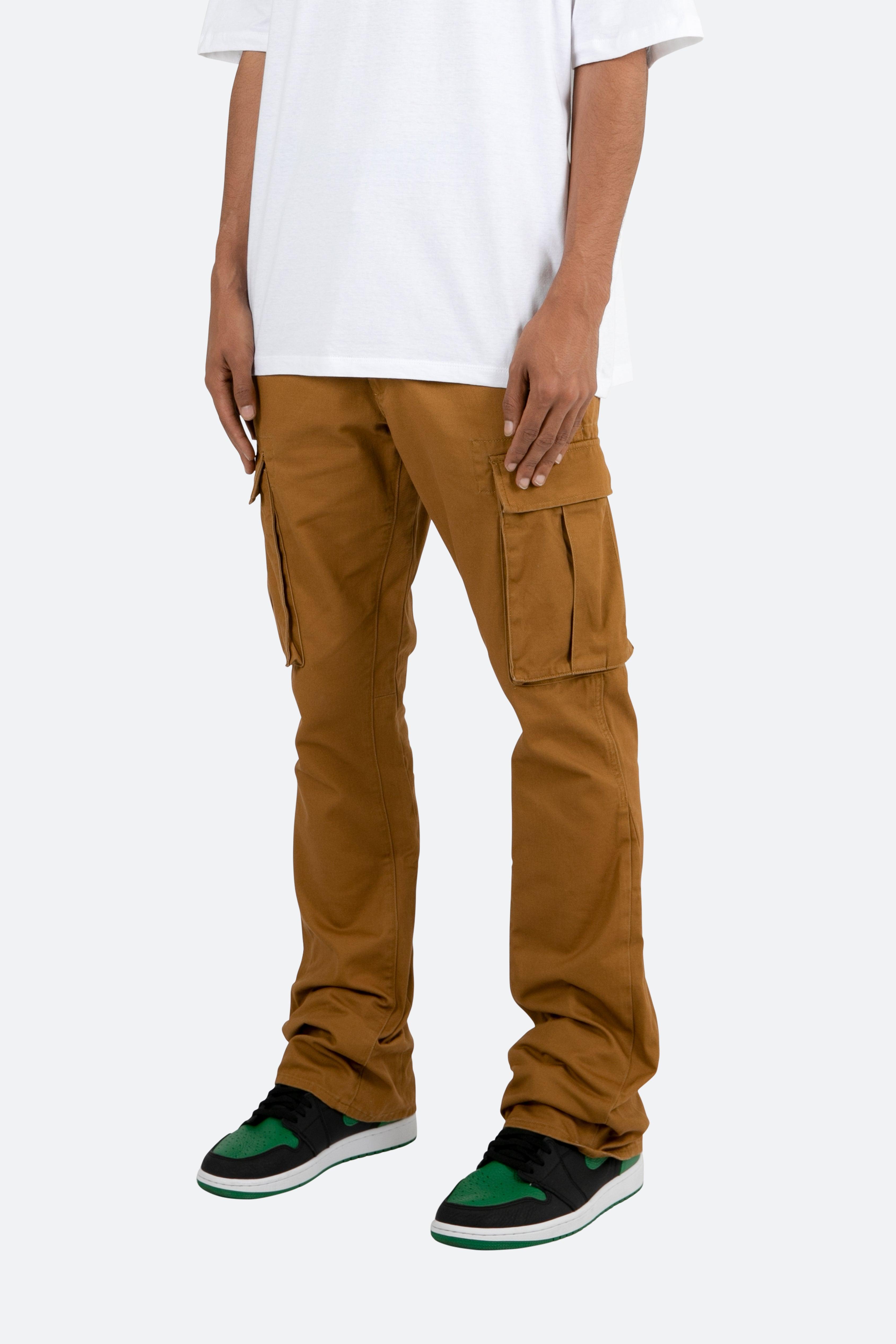 Twill Flare Cargo Pants - Brown Male Product Image