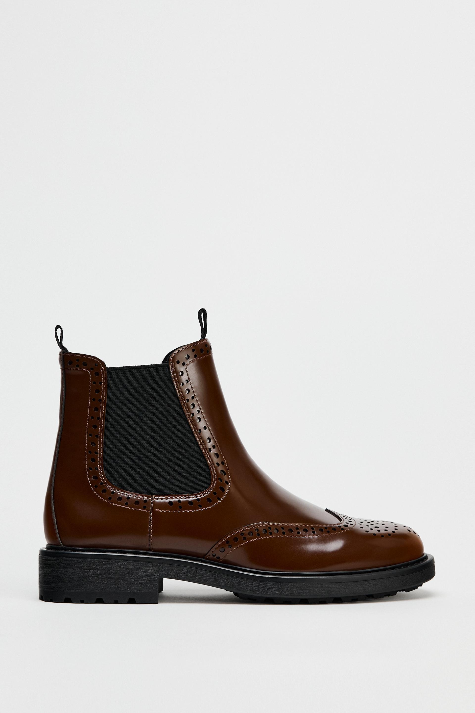 FLAT WINGTIP ANKLE BOOTS Product Image