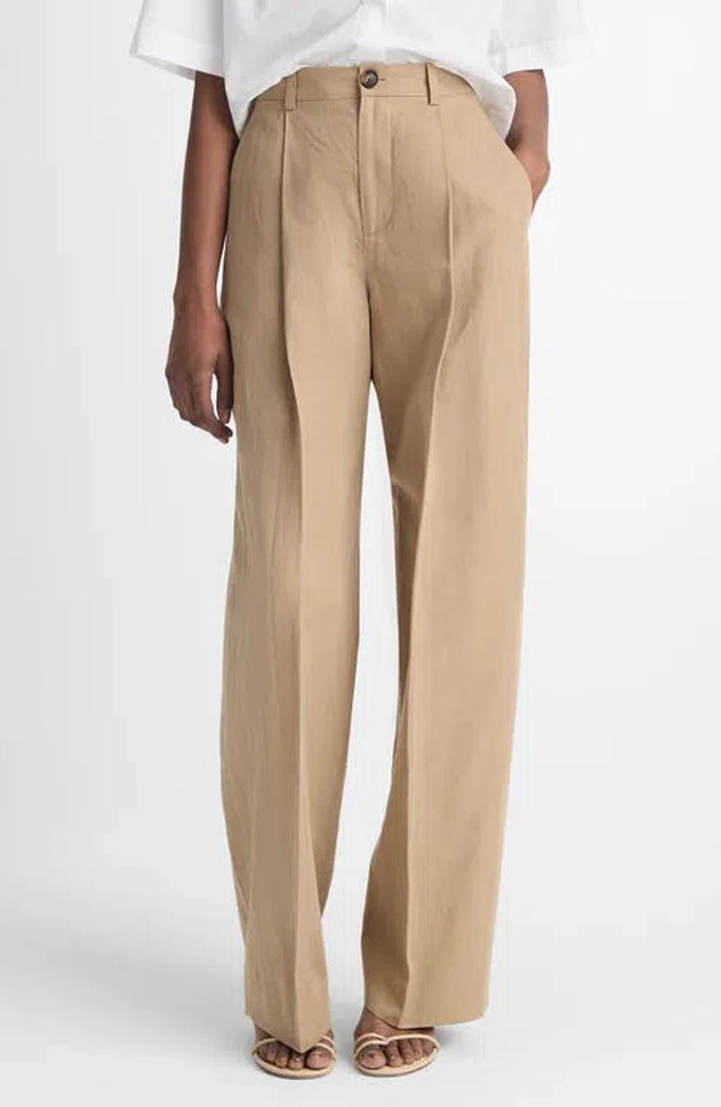 High-waist Tailored Wide-leg Pants In Rye Product Image