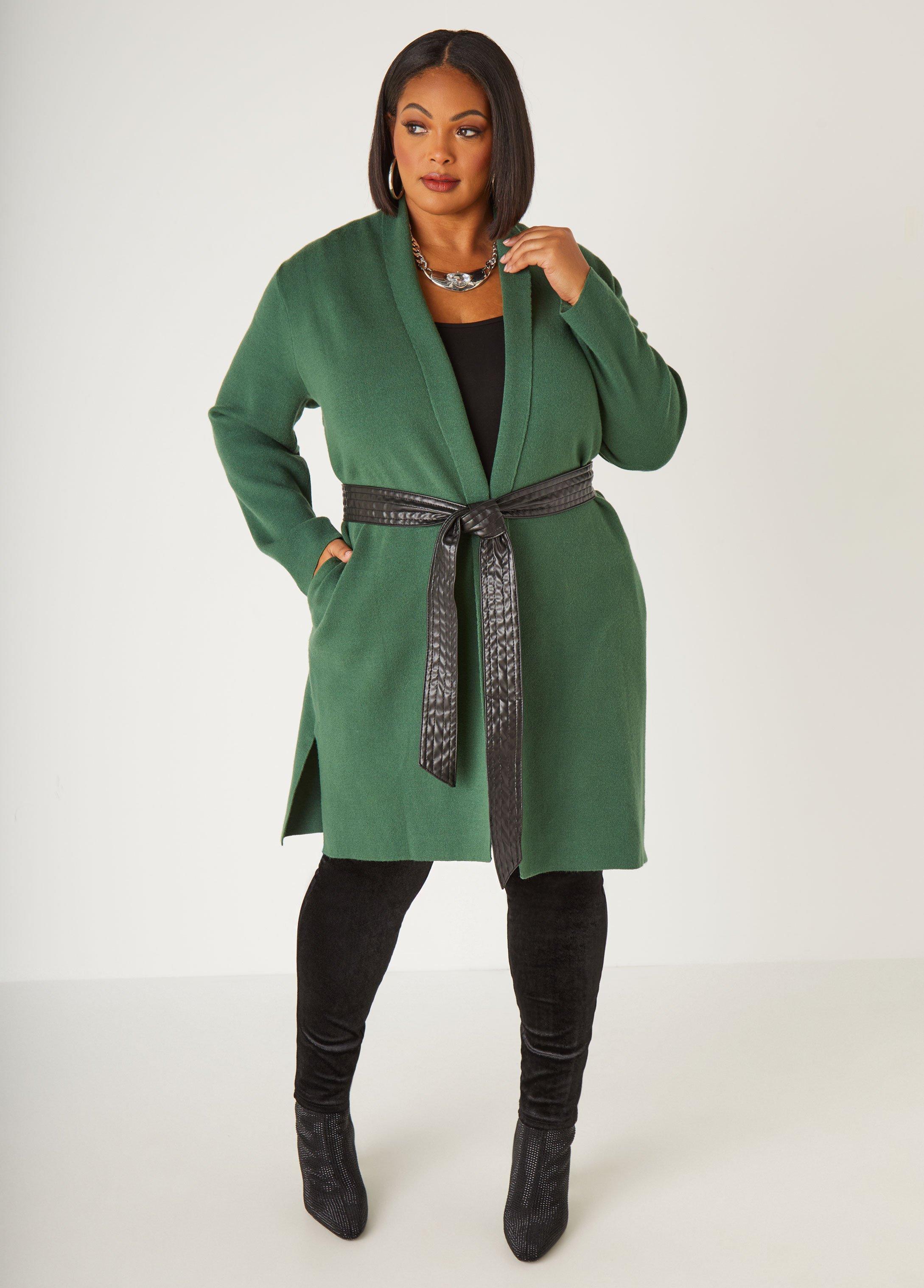 Faux Leather Trimmed Duster Product Image