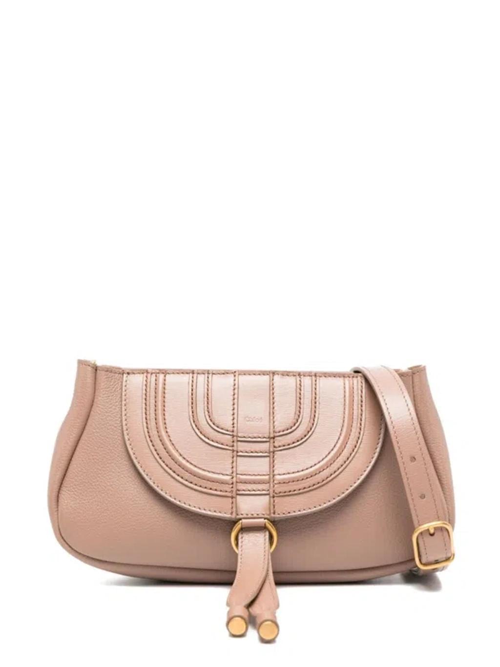 Marcie Textured-leather Shoulder Bag In Pink Product Image