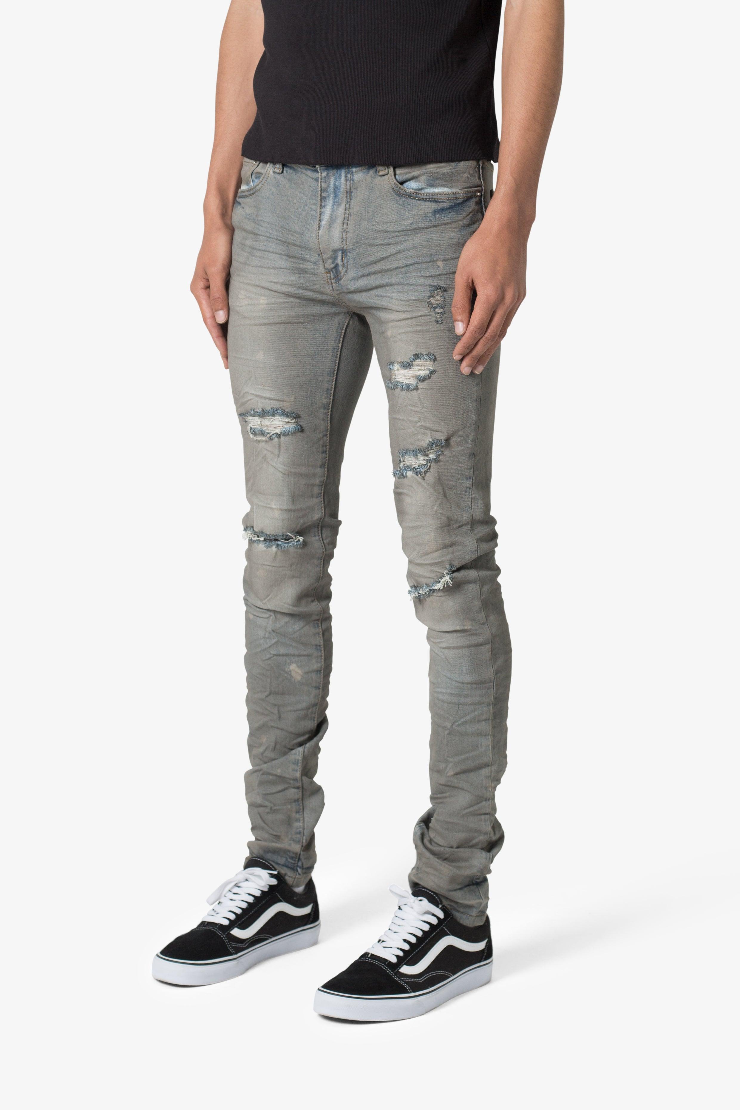 X607 Painted Skinny Denim - Blue Product Image