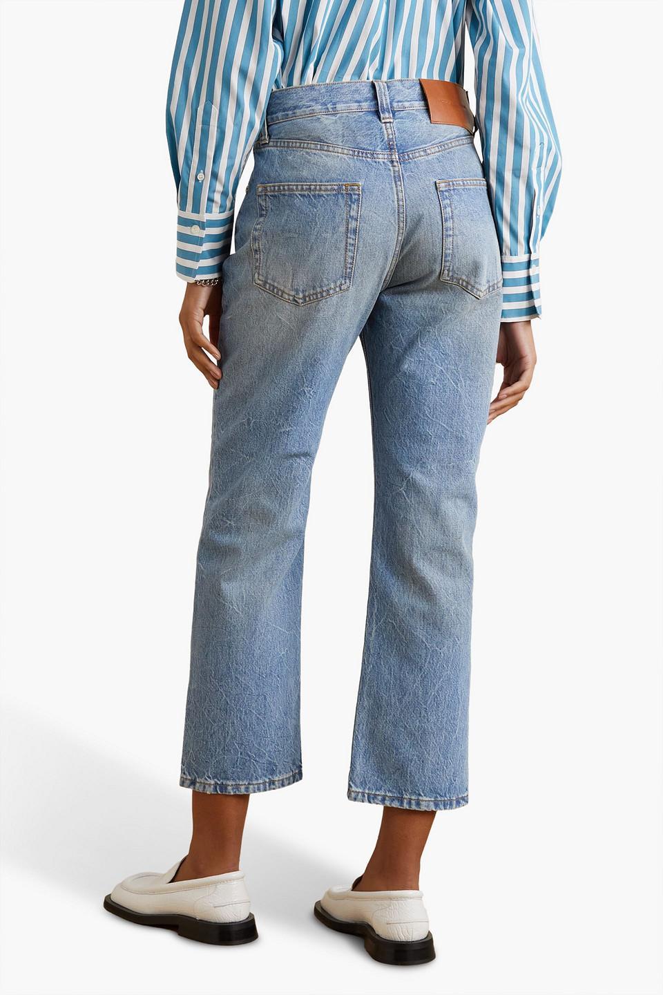 Victoria Cropped Mid-rise Straight-leg Jeans In Mid Denim Product Image