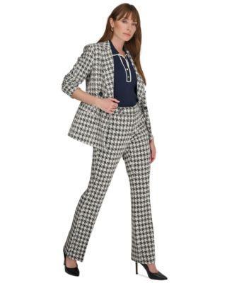 Tommy Hilfiger Womens Houndstooth Double Breasted Jacket Polo Tank Top Pants Product Image