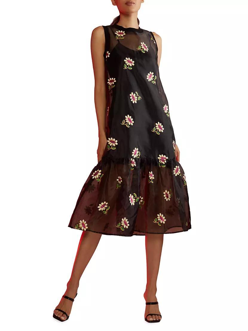 Floral Organza Midi-Dress Product Image