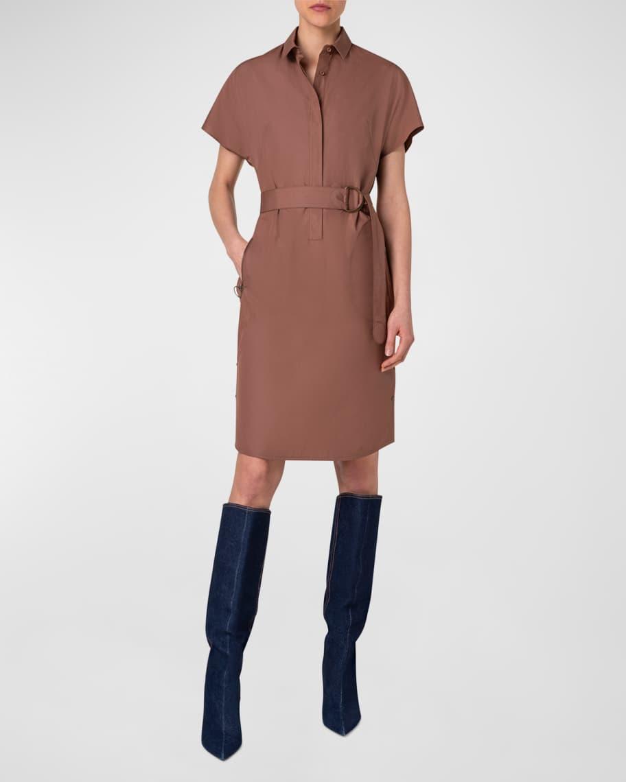 Cotton Poplin Shirtdress with Belted Waist Product Image